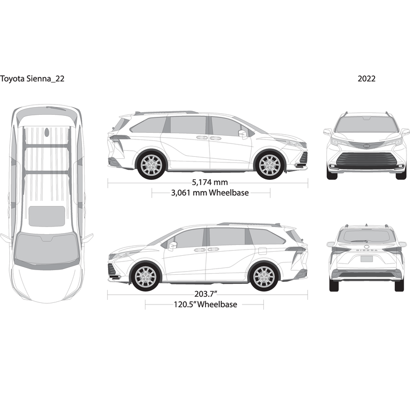 2022 Toyota Sienna V22 Vehicle Wrap Template