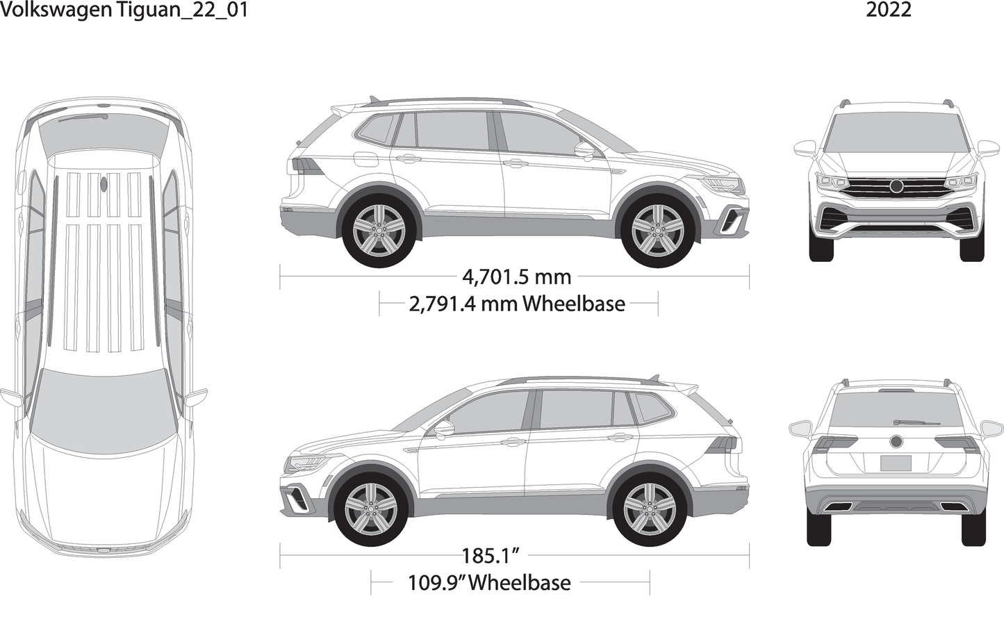 2022 Volkswagen Tiguan V22 Vehicle Wrap Template