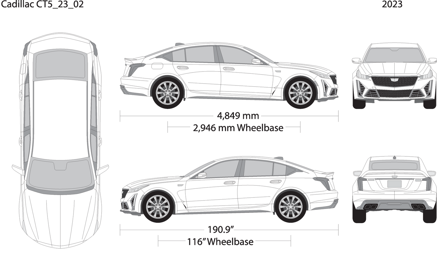 2023 Cadillac Ct5 V02 Vehicle Wrap Template