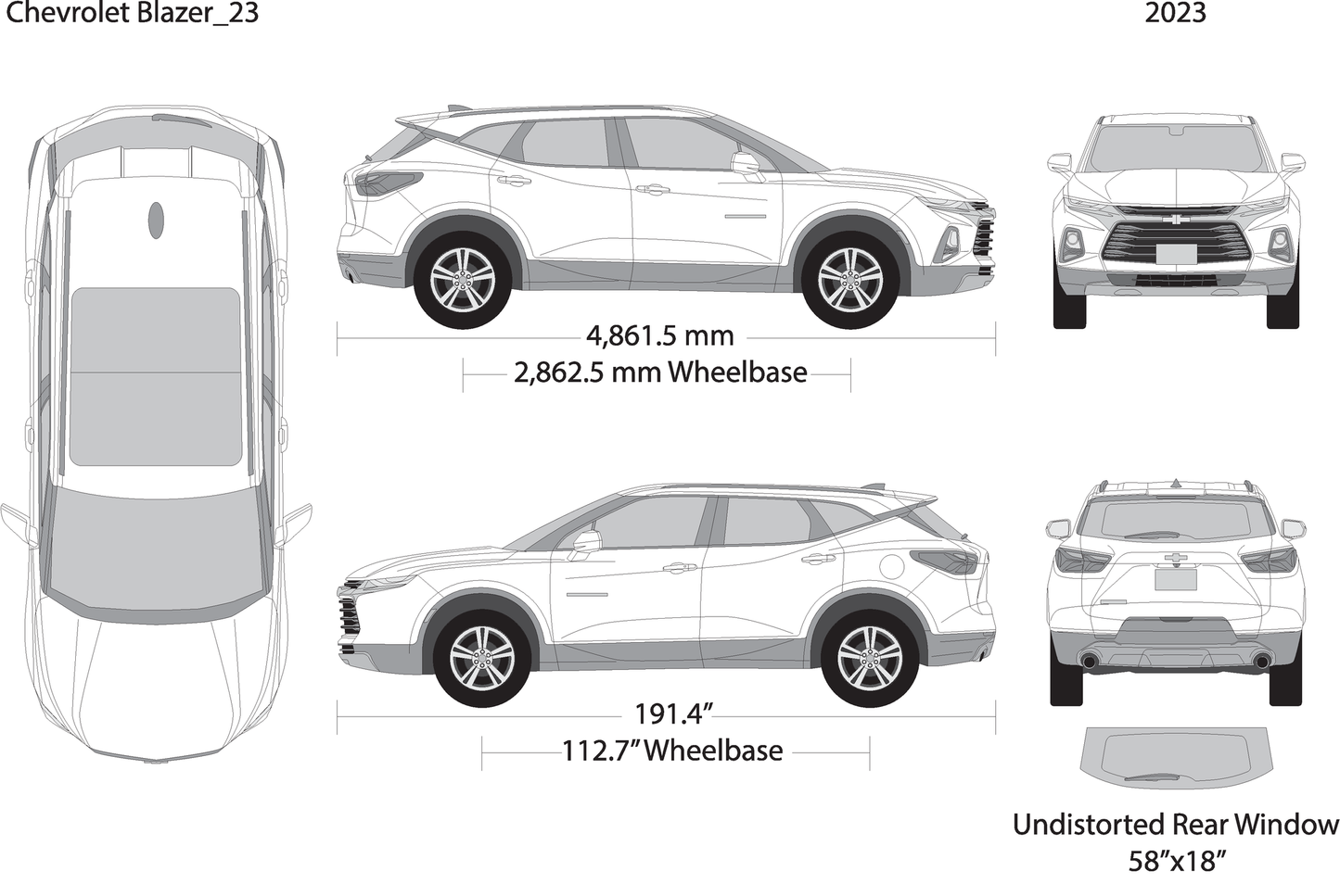 2023 Chevy Blazer V23 Vehicle Wrap Template