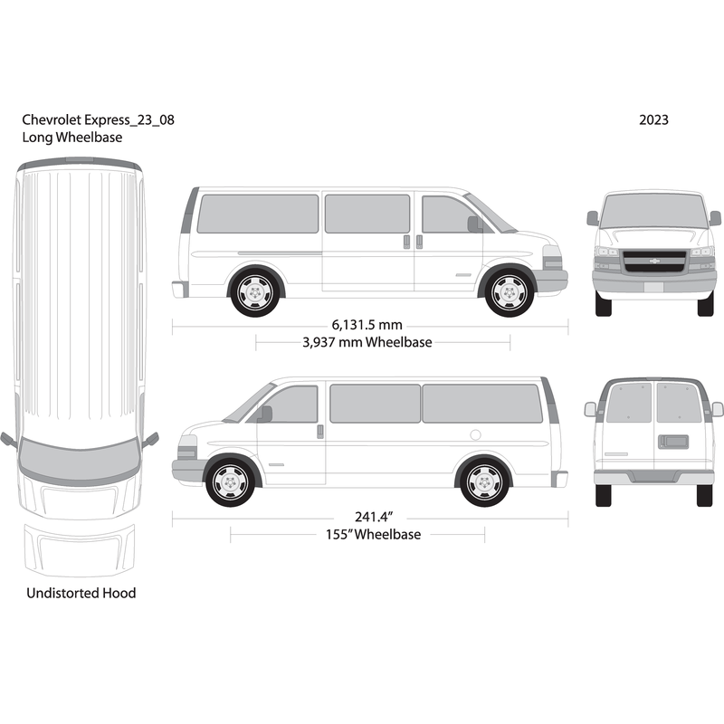2023 Chevy Express V08 Vehicle Wrap Template