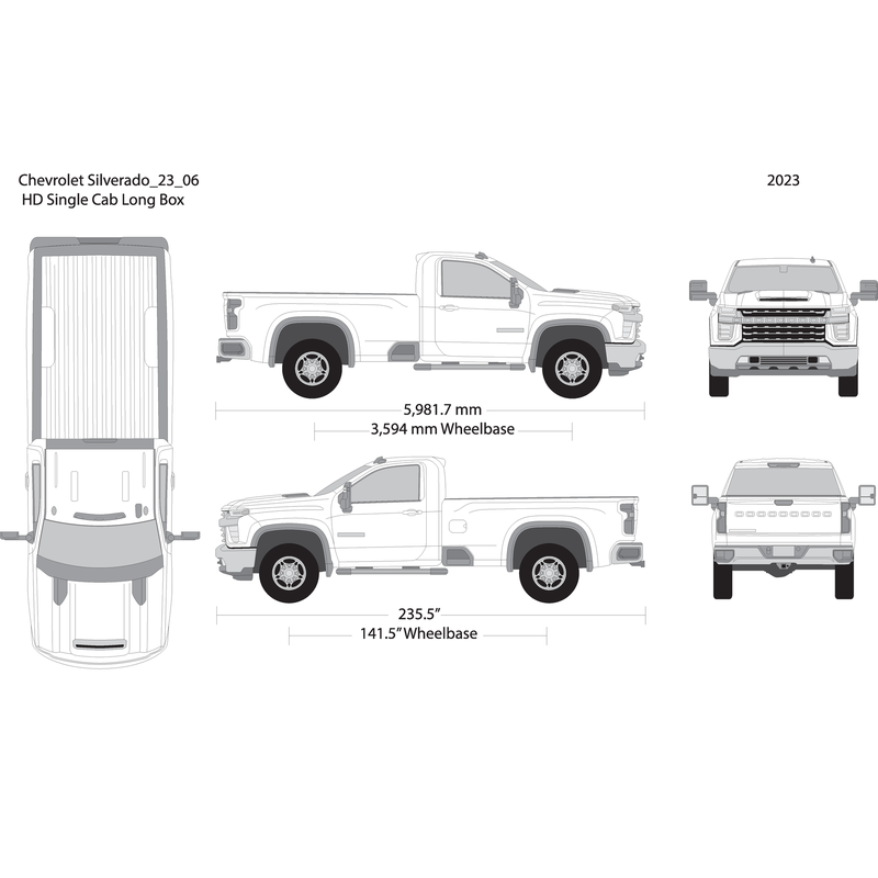 2023 Chevy Silverado 2500 3500 Hd V06 Vehicle Wrap Template