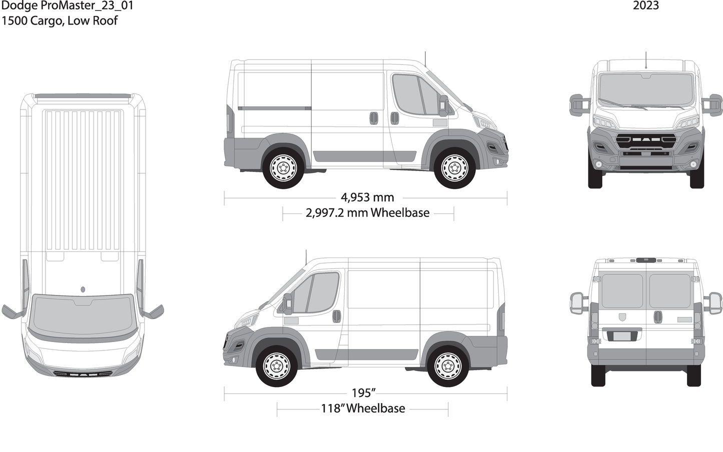 2023 Dodge Promaster V01 Vehicle Wrap Template