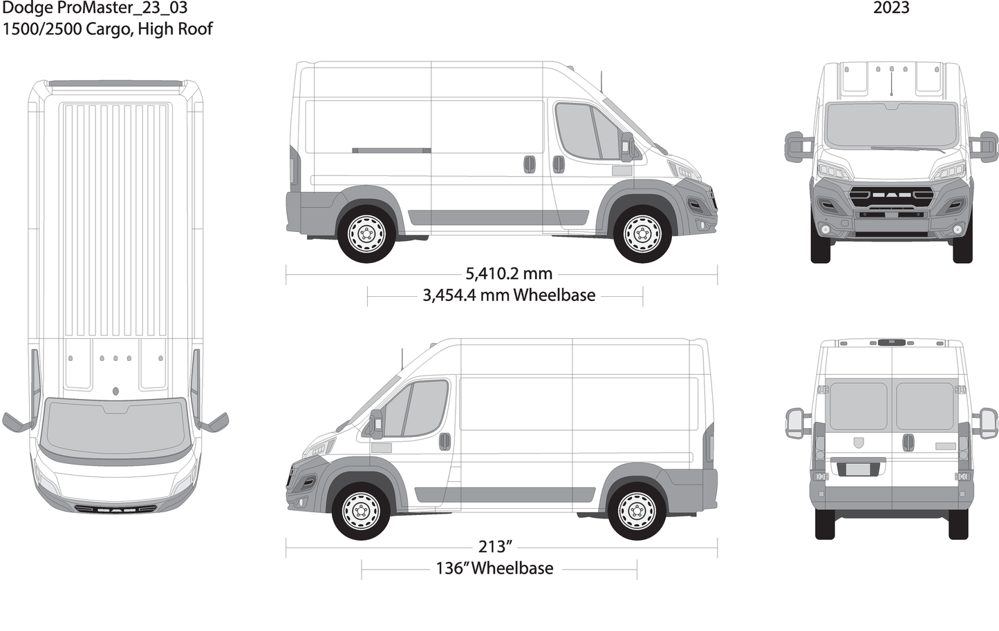 2023 Dodge Promaster V03 Vehicle Wrap Template