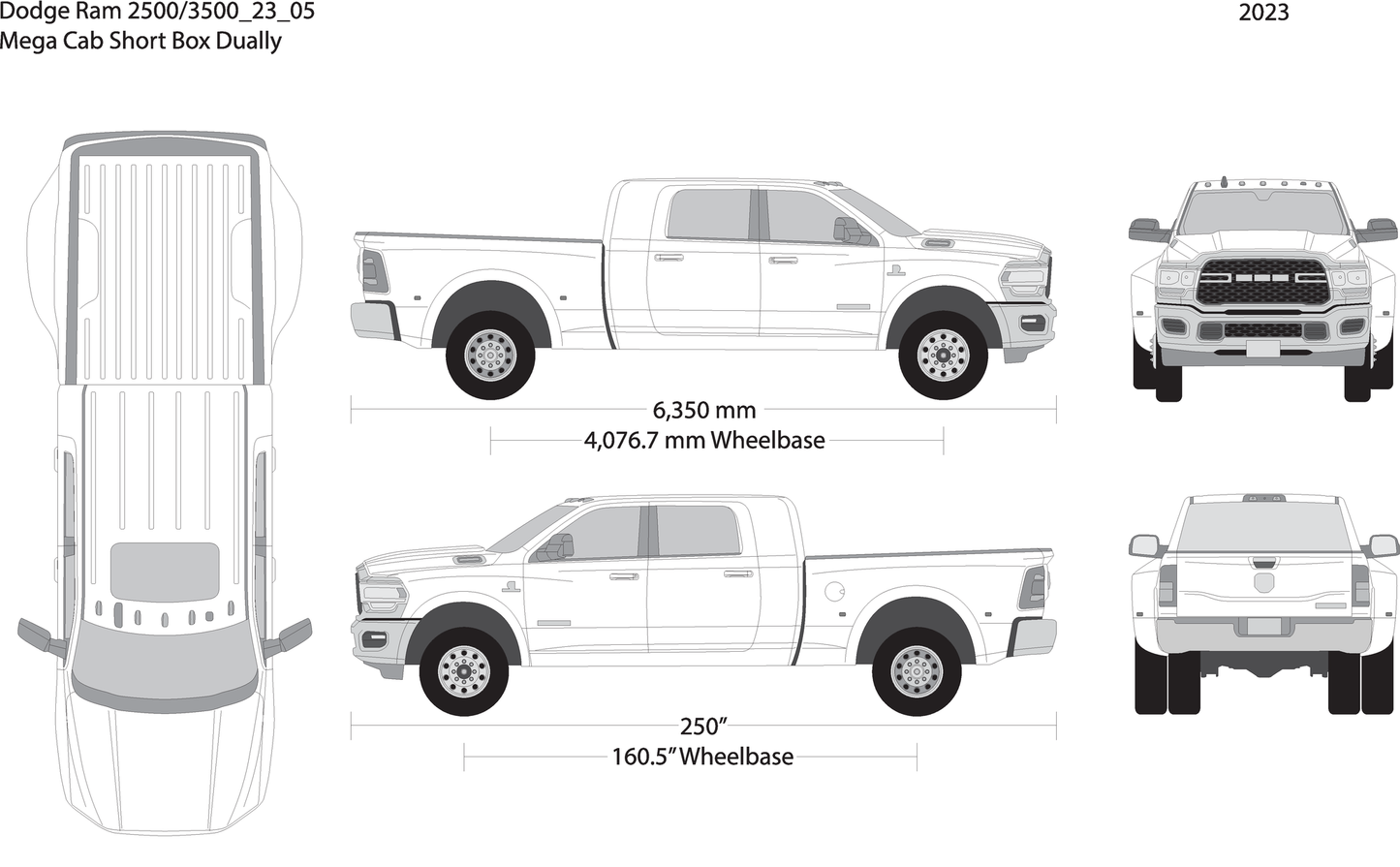 2023 Dodge Ram 2500 3500 V05 Vehicle Wrap Template