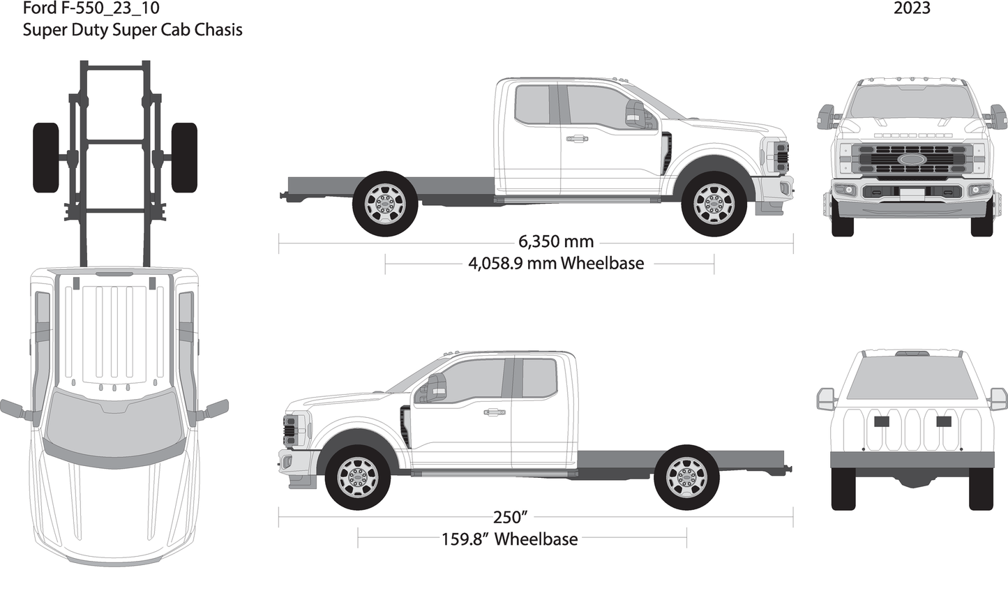 2023 Ford F 550 V10 Vehicle Wrap Template