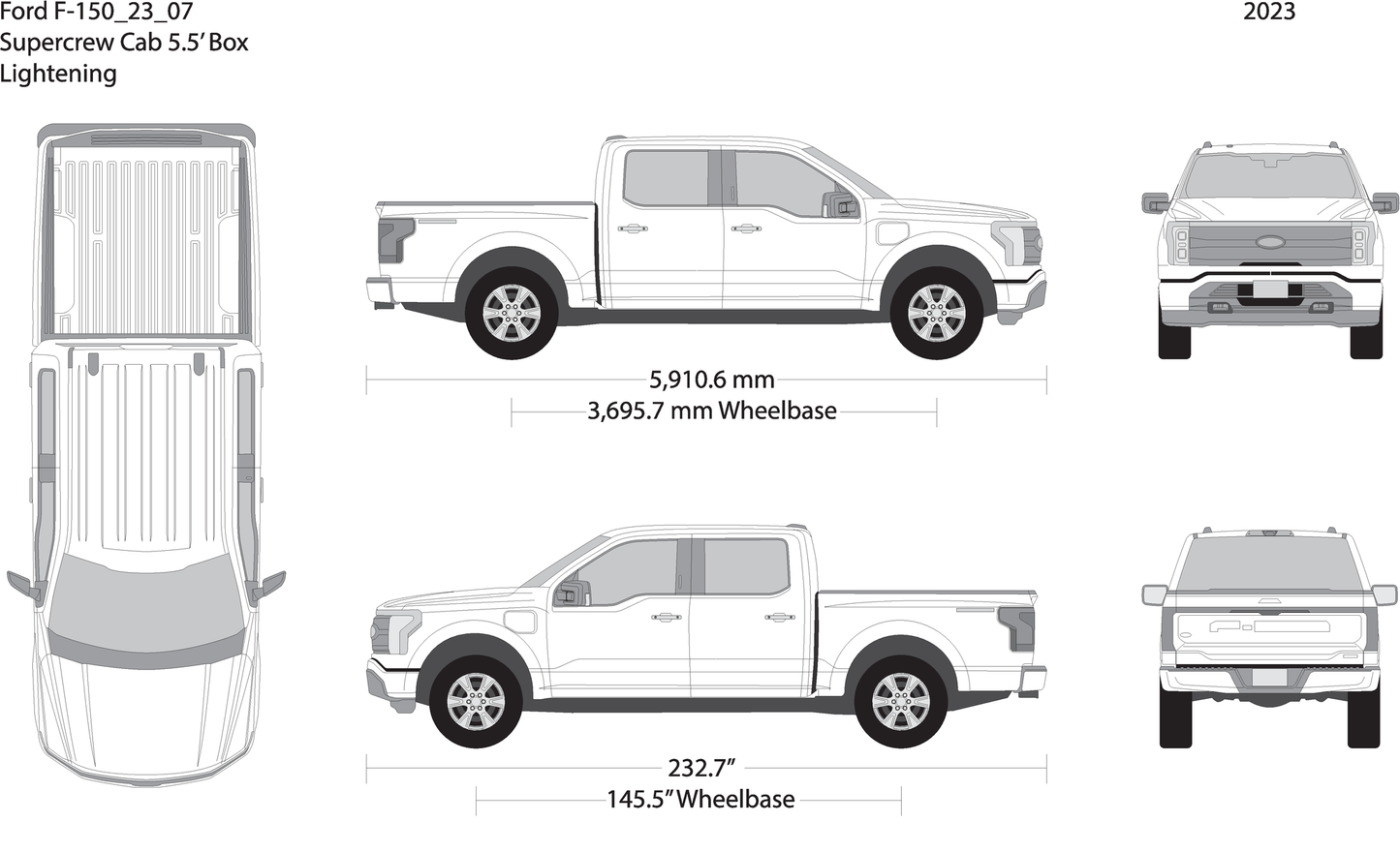 2023 Ford Lightning V07 Vehicle Wrap Template