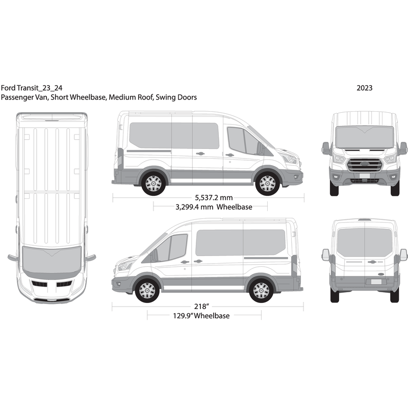 2023 Ford Transit Swing Doors V24 Vehicle Wrap Template