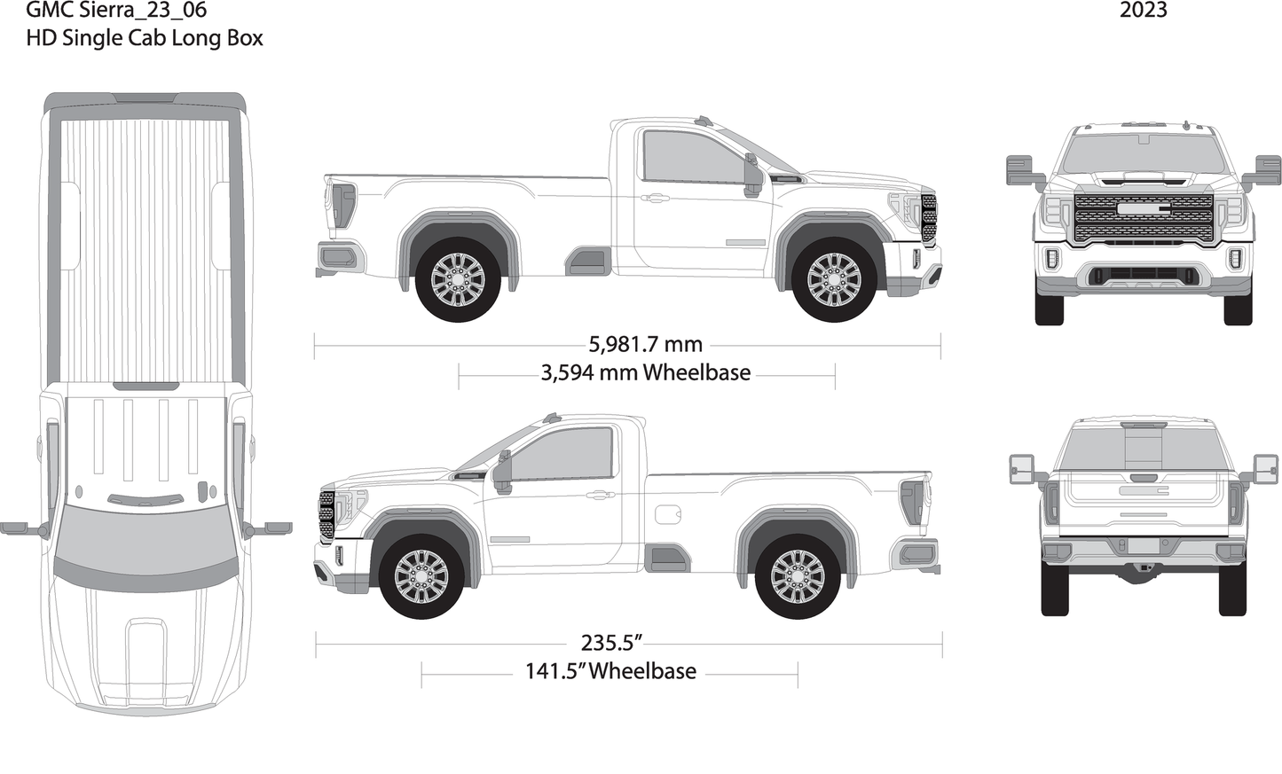 2023 Gmc Sierra 2500 3500 Hd V06 Vehicle Wrap Template