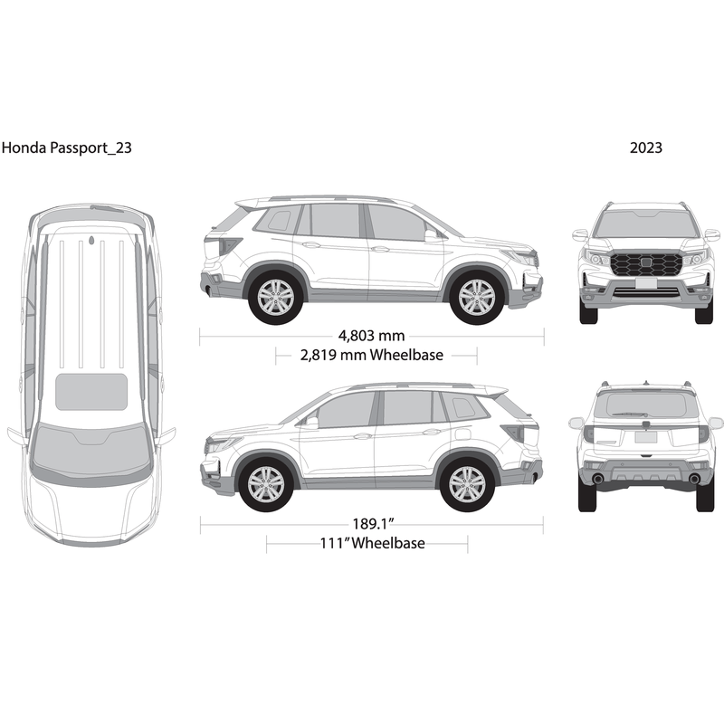 2023 Honda Passport V23 Vehicle Wrap Template