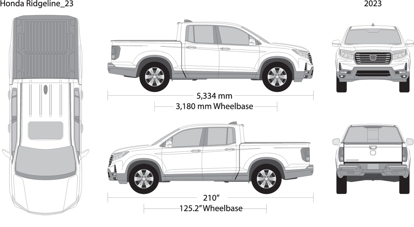 2023 Honda Ridgeline V23 Vehicle Wrap Template
