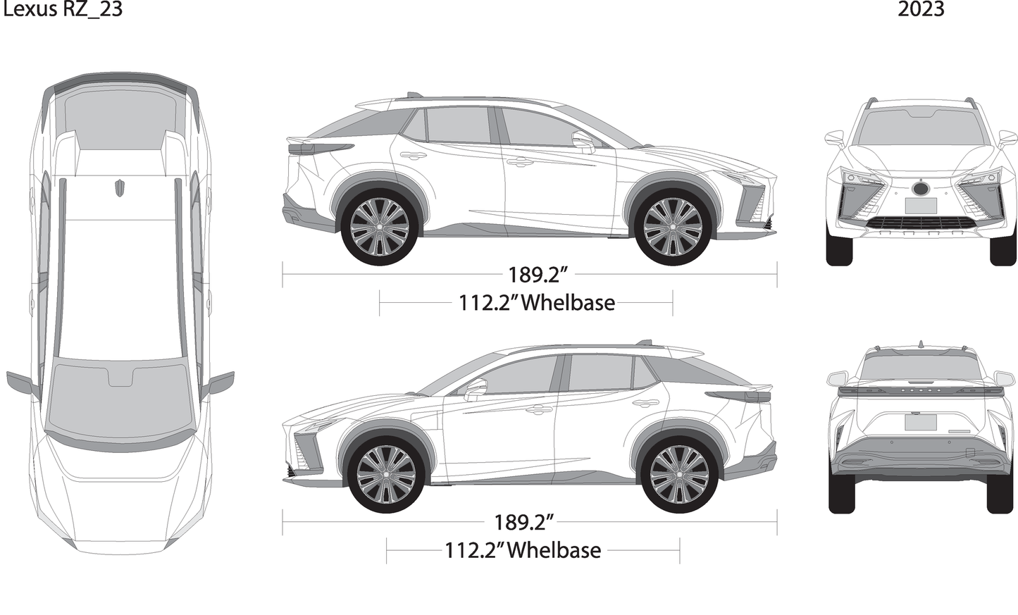 2023 Lexus Rz V23 Vehicle Wrap Template
