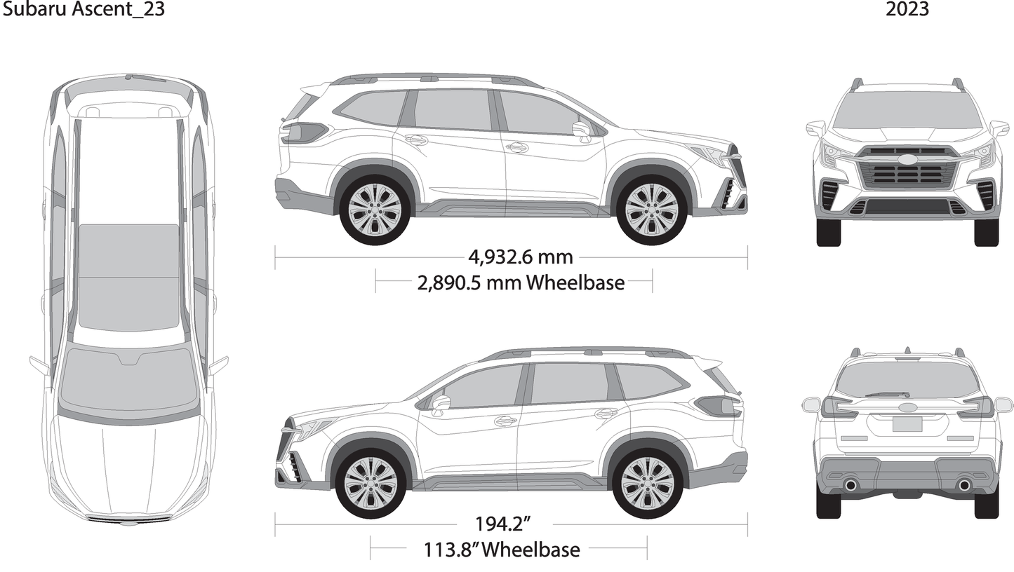 2023 Subaru Ascent V23 Vehicle Wrap Template