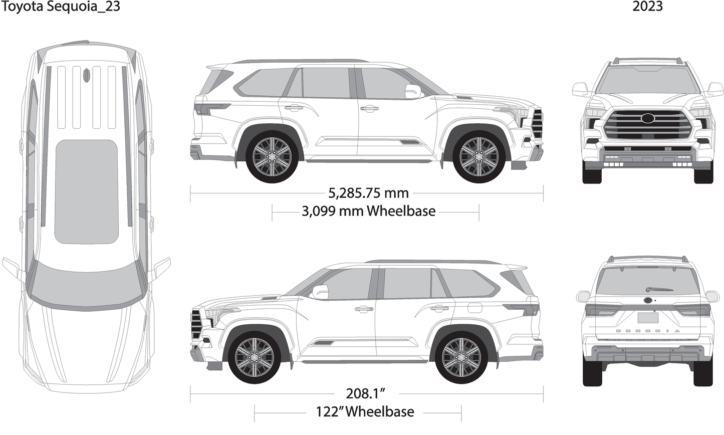2023 Toyota Sequoia V23 Vehicle Wrap Template