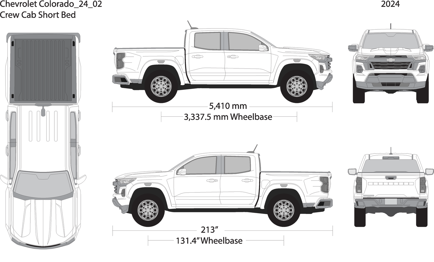 2024 Chevy Colorado V02 Vehicle Wrap Template