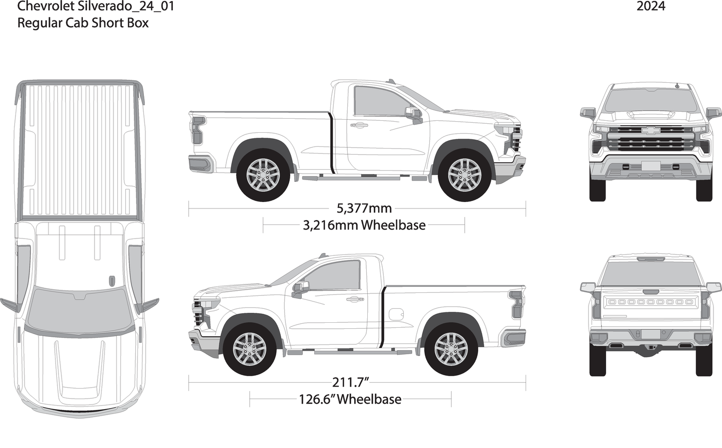 2024 Chevy Silverado 1500 V01 Vehicle Wrap Template
