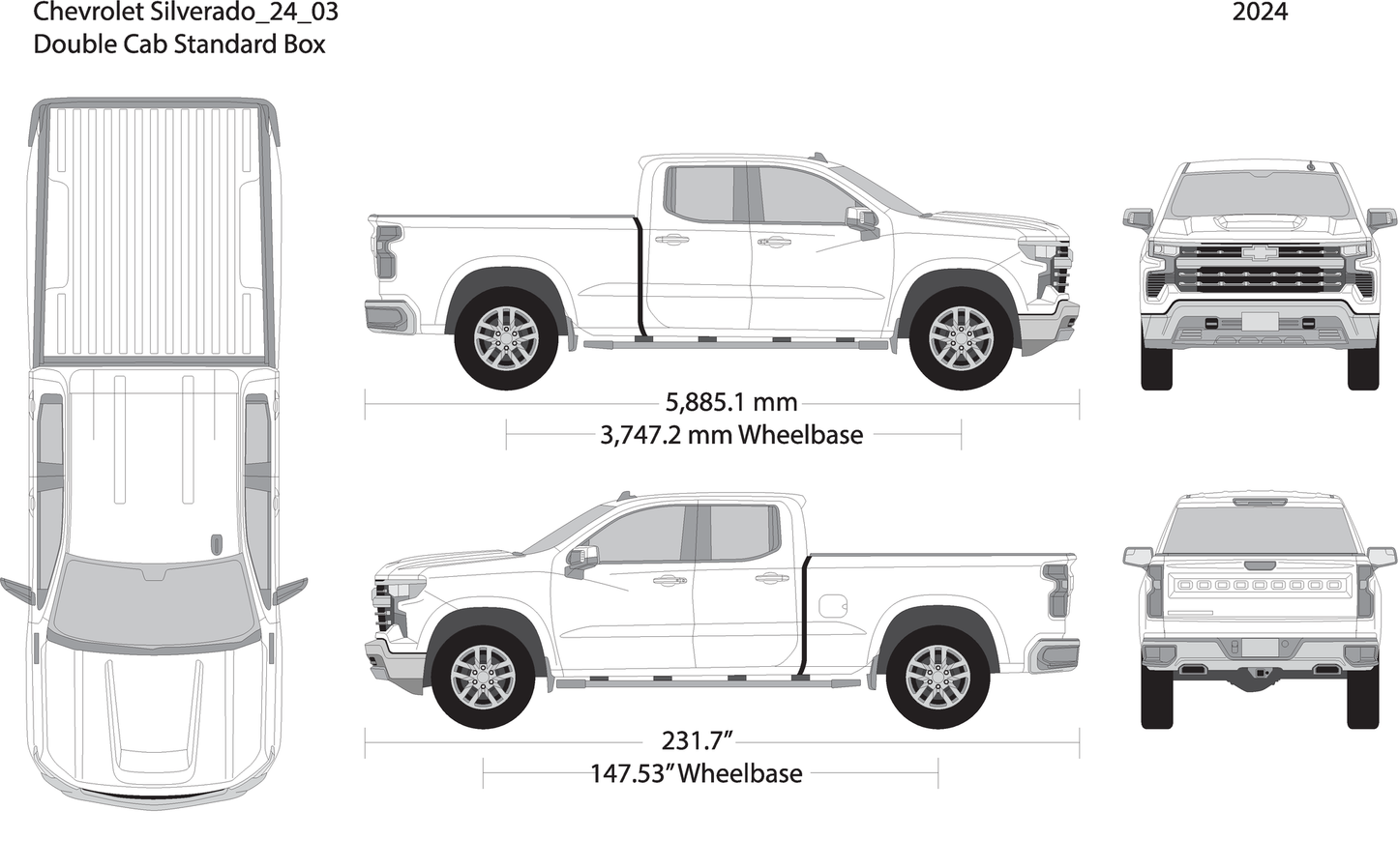 2024 Chevy Silverado 1500 V03 Vehicle Wrap Template