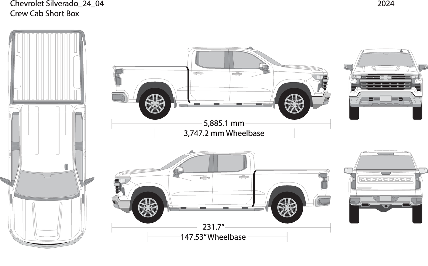 2024 Chevy Silverado 1500 V04 Vehicle Wrap Template