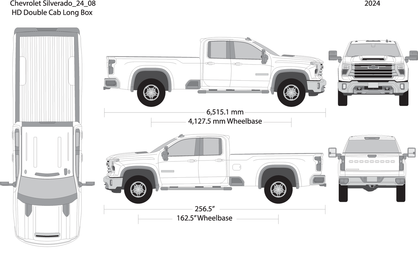 2024 Chevy Silverado 2500 3500 Hd V08 Vehicle Wrap Template