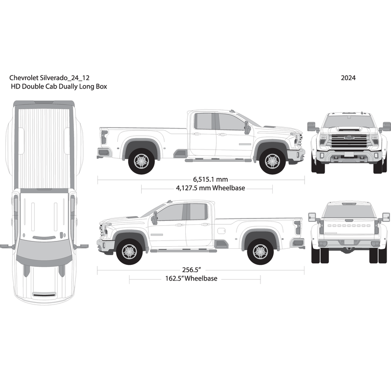 2024 Chevy Silverado 2500 3500 Hd V12 Vehicle Wrap Template