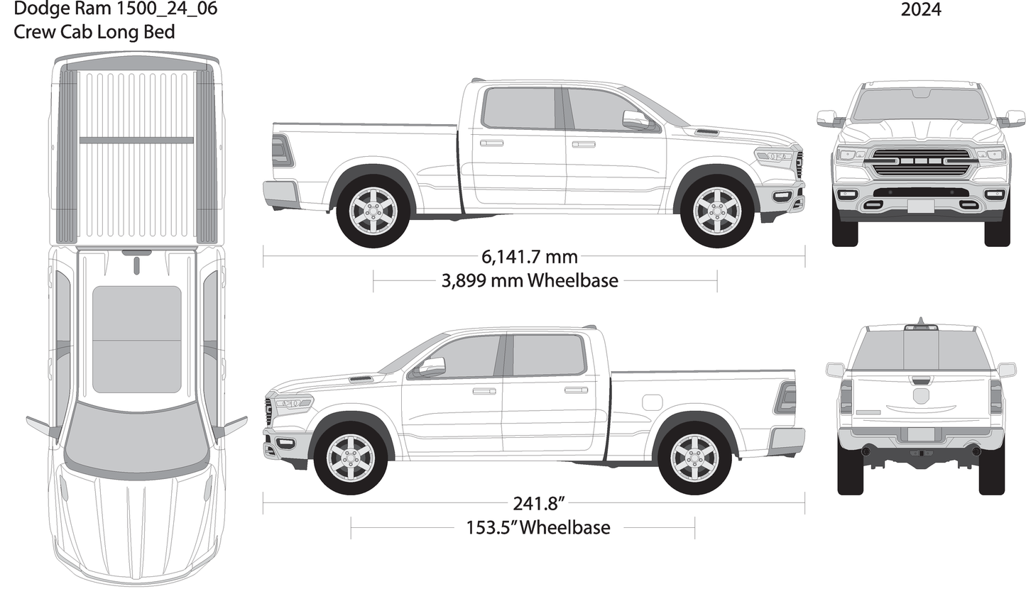2024 Dodge Ram 1500 V06 Vehicle Wrap Template