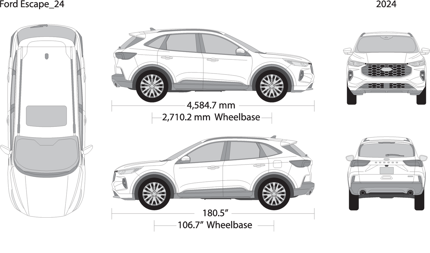 2024 Ford Escape V01 Vehicle Wrap Template