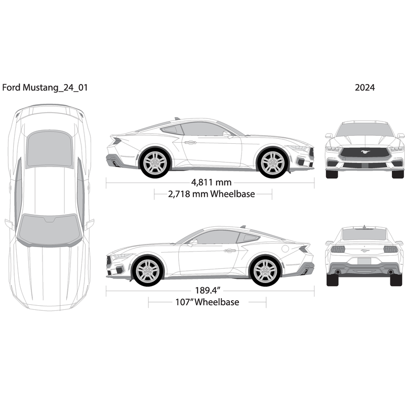 2024 Ford Mustang V01 Vehicle Wrap Template