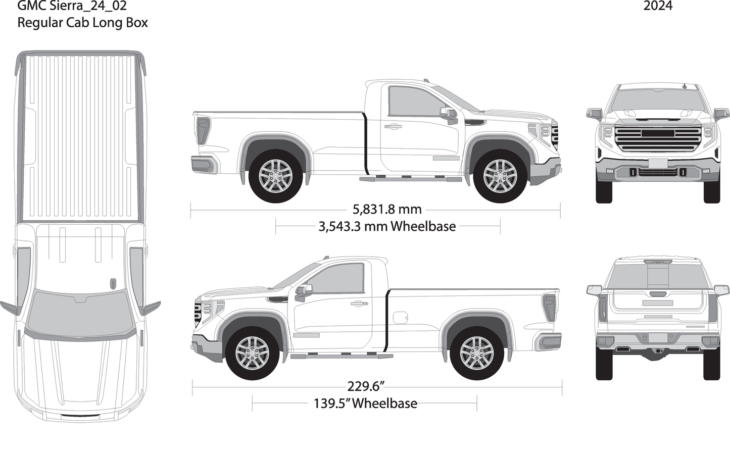 2024 Gmc Sierra 1500 V02 Vehicle Wrap Template
