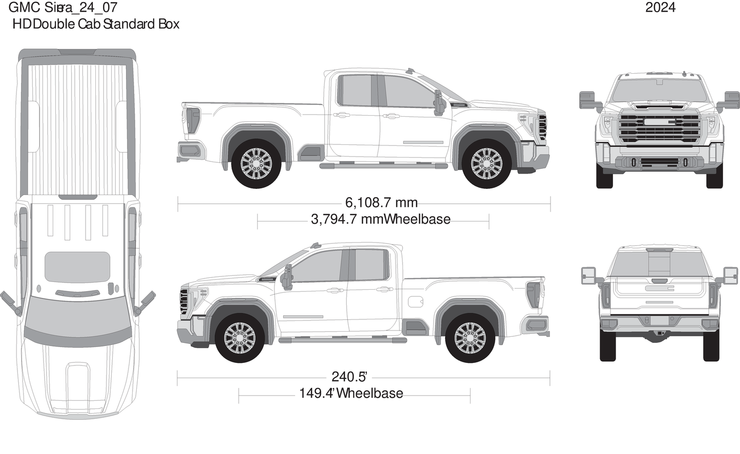 2024 Gmc Sierra 2500 3500 Hd V07 Vehicle Wrap Template