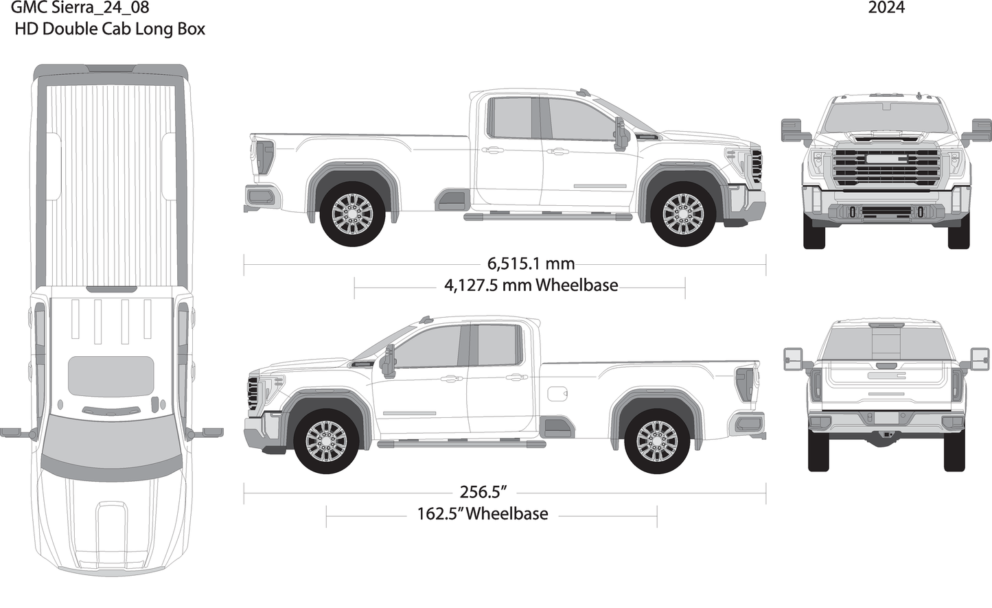 2024 Gmc Sierra 2500 3500 Hd V08 Vehicle Wrap Template