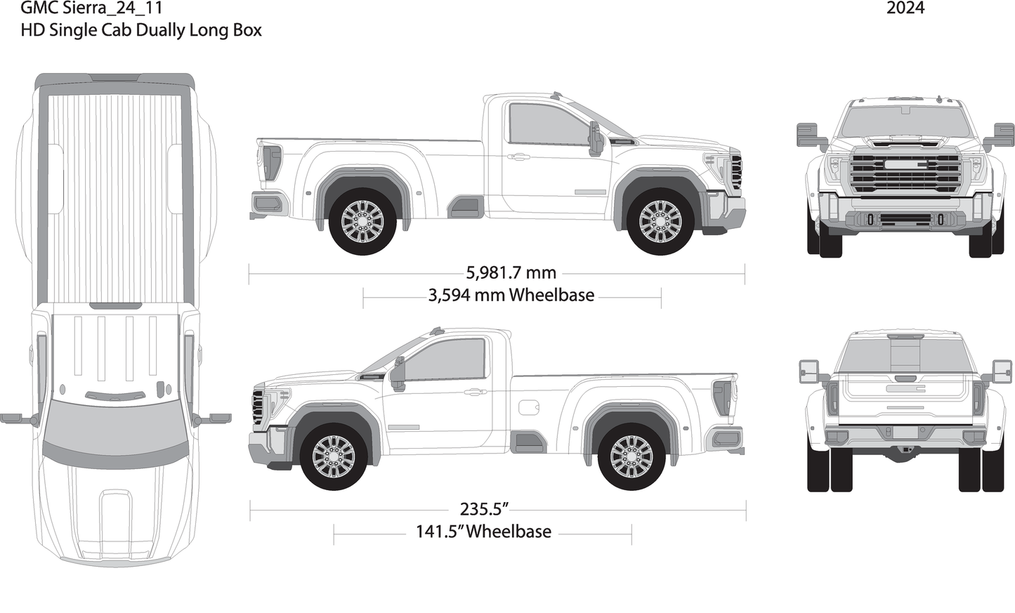 2024 Gmc Sierra 2500 3500 Hd V11 Vehicle Wrap Template