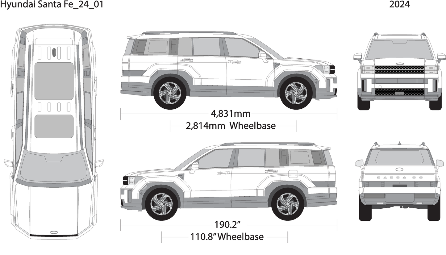2024 Hyundai Santa Fe V01 Vehicle Wrap Template
