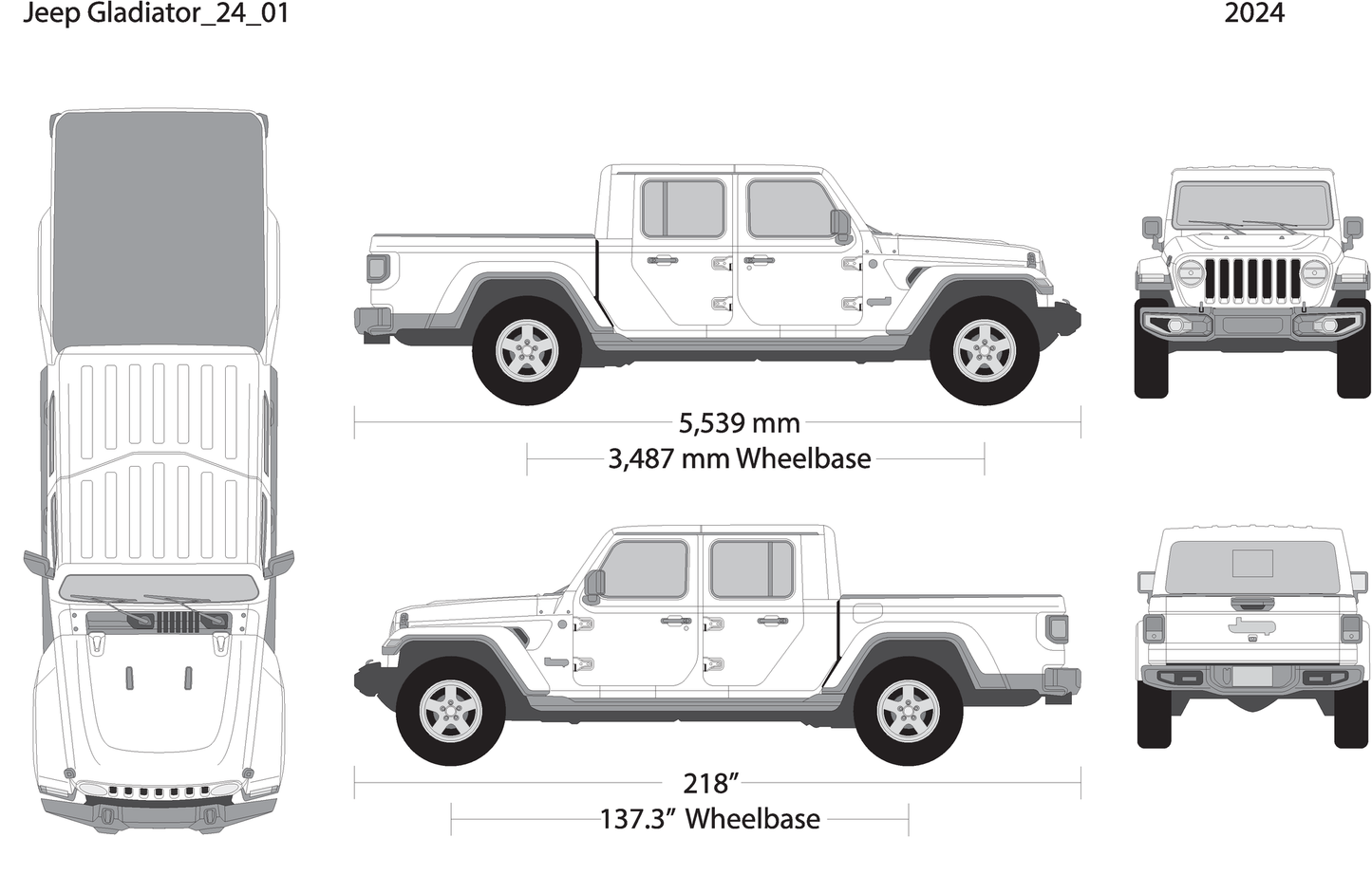 2024 Jeep Gladiator V01 Vehicle Wrap Template