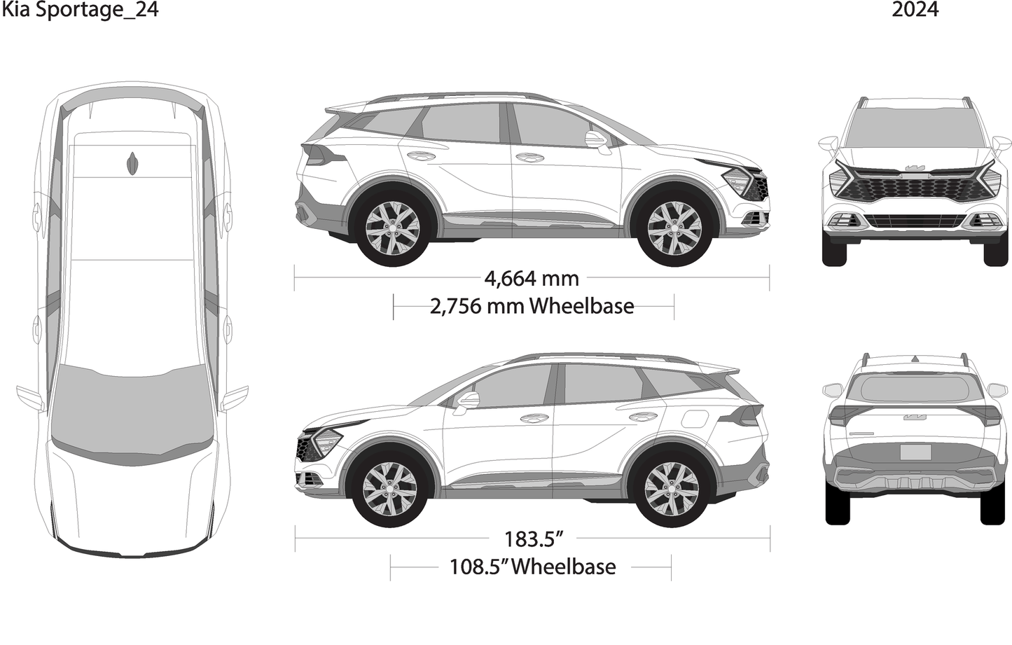 2024 Kia Sportage V24 Vehicle Wrap Template