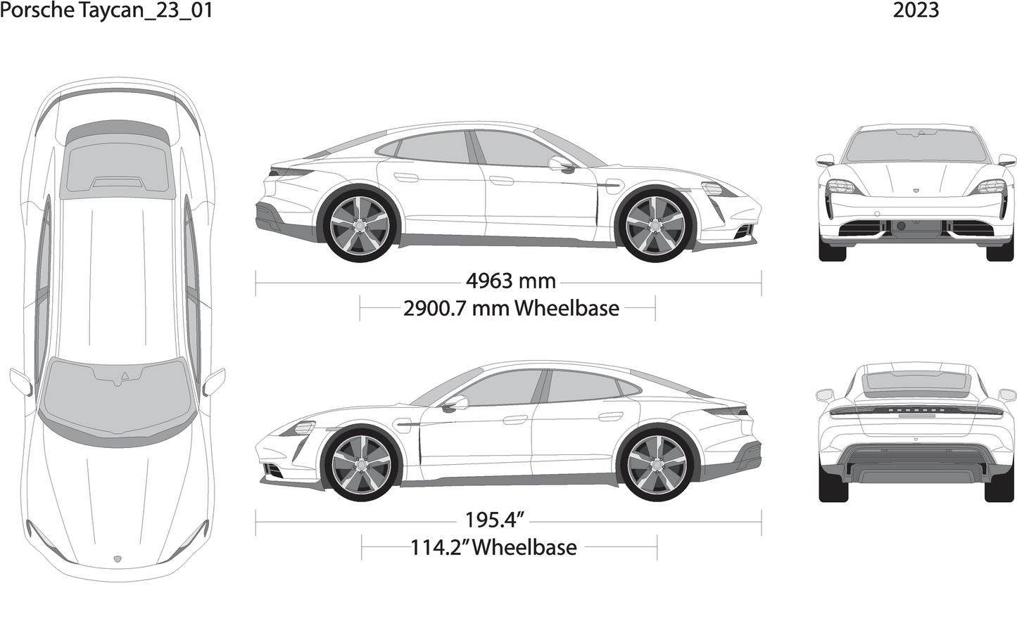 2024 Porsche Taycan V24 Vehicle Wrap Template