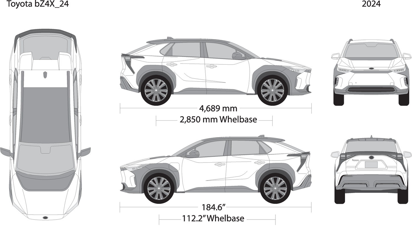 2024 Toyota Bz4X V24 Vehicle Wrap Template