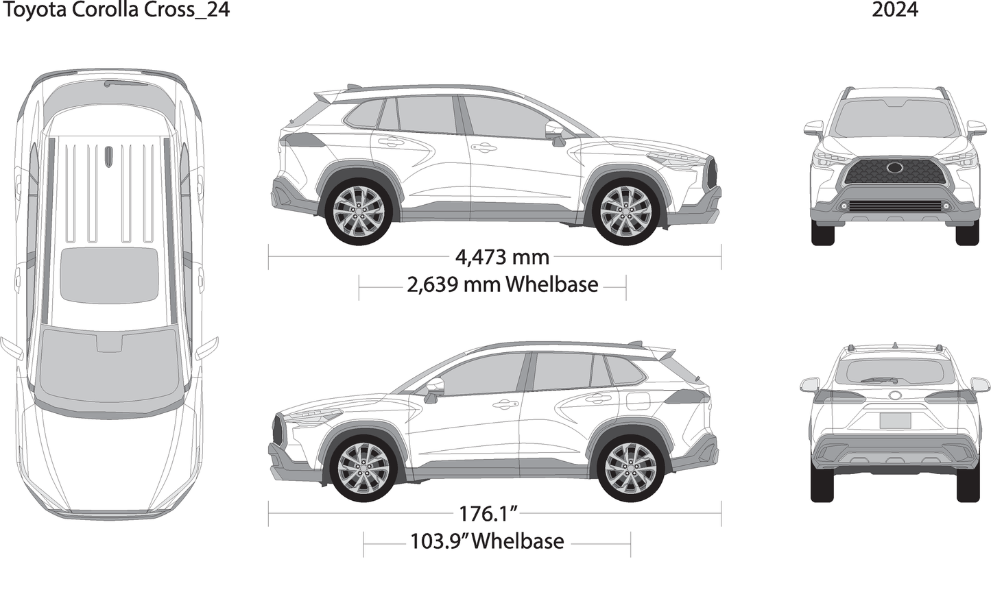 2024 Toyota Corolla Cross V24 Vehicle Wrap Template