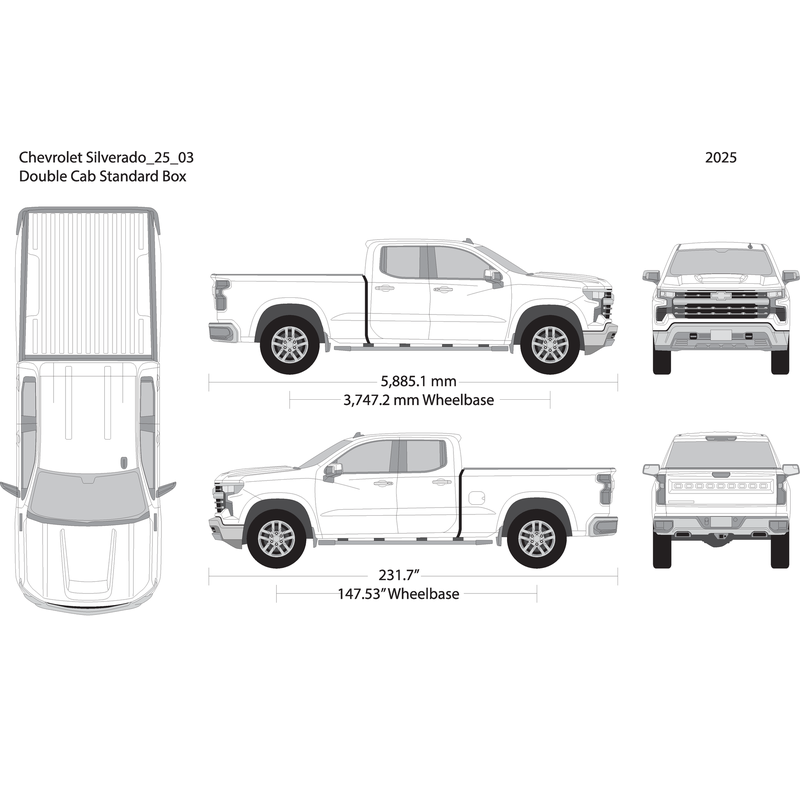 2025 Chevy Silverado 1500 V03 Vehicle Wrap Template