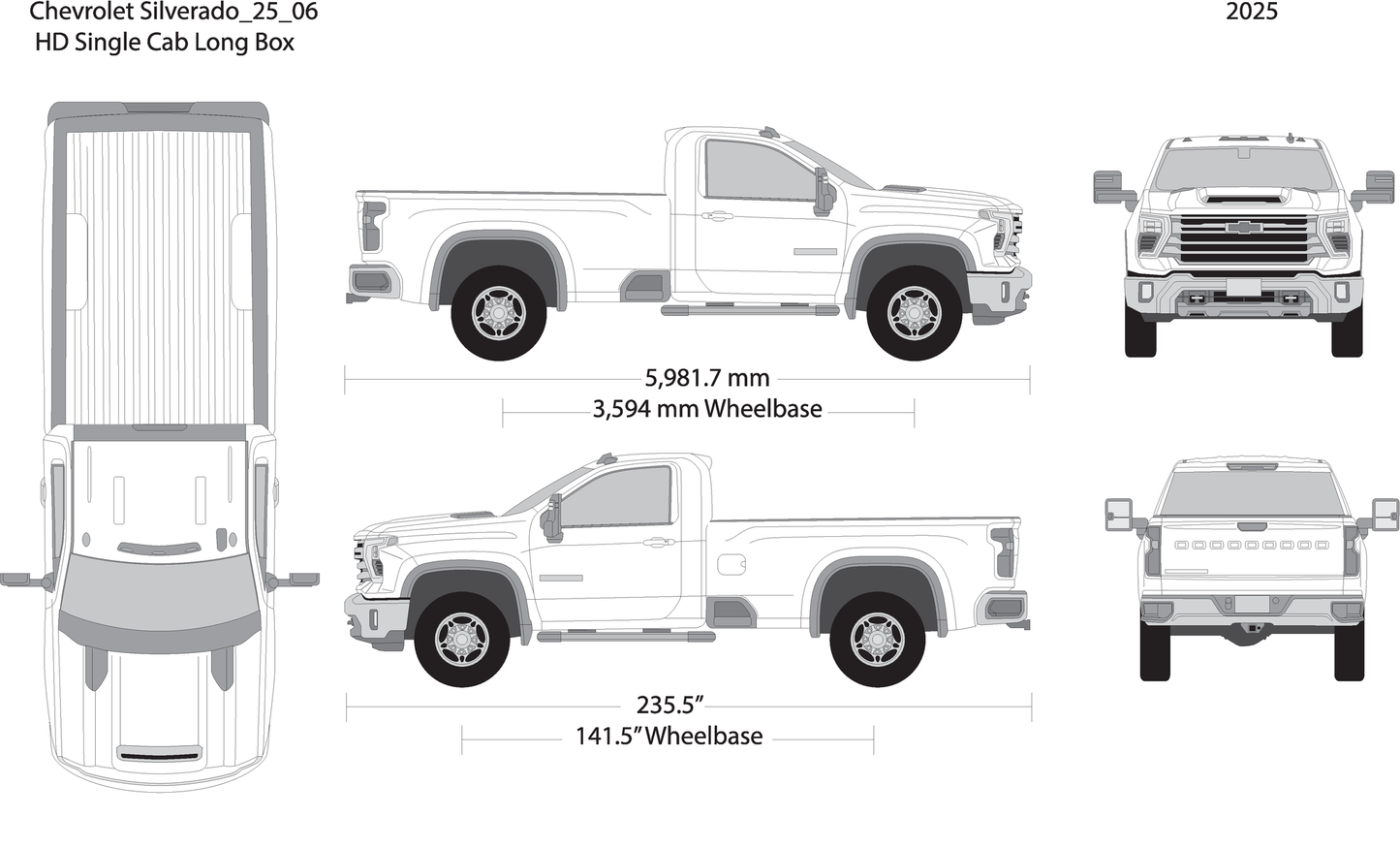 2025 Chevy Silverado 2500 3500 Hd V06 Vehicle Wrap Template
