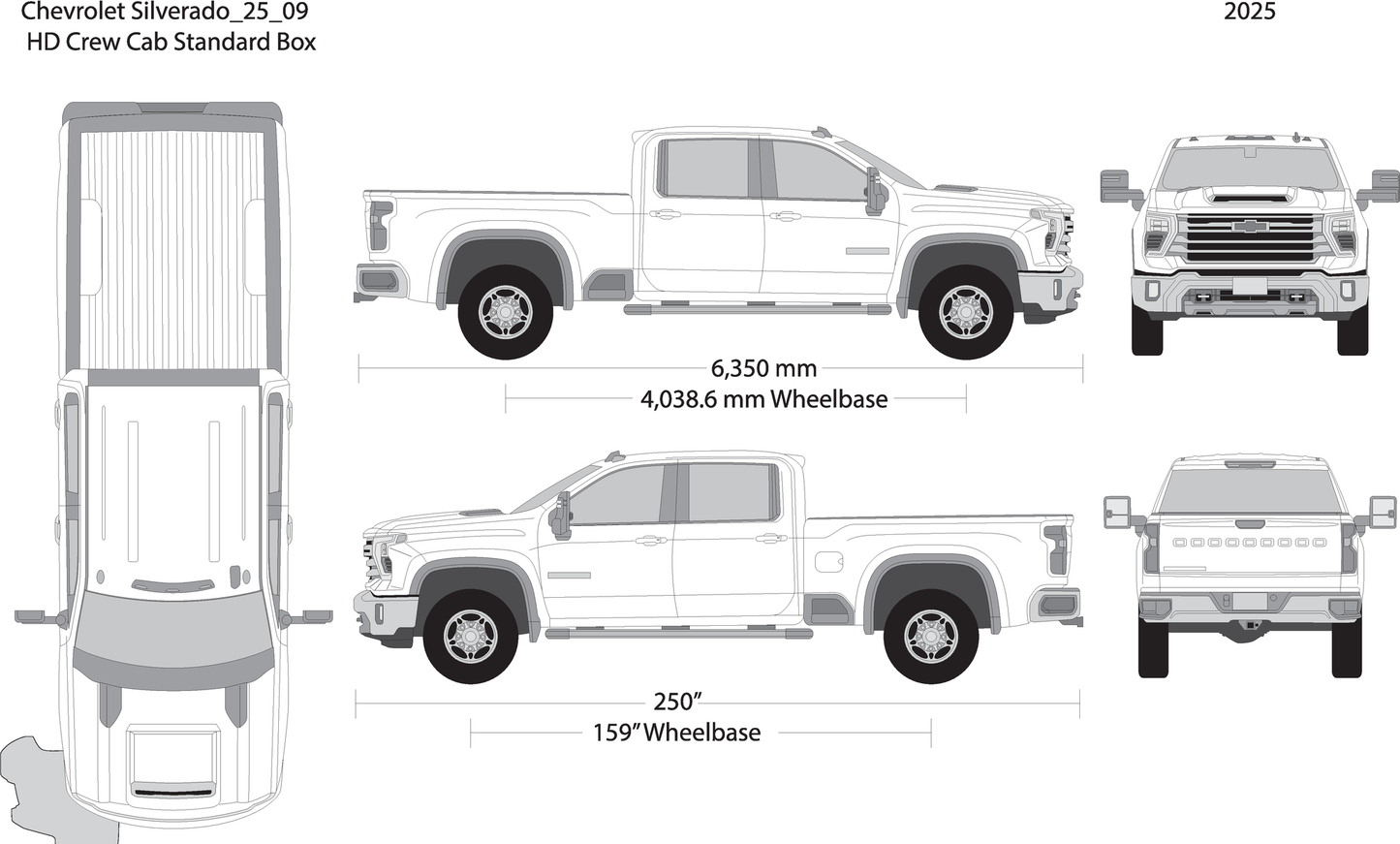 2025 Chevy Silverado 2500 3500 Hd V09 Vehicle Wrap Template