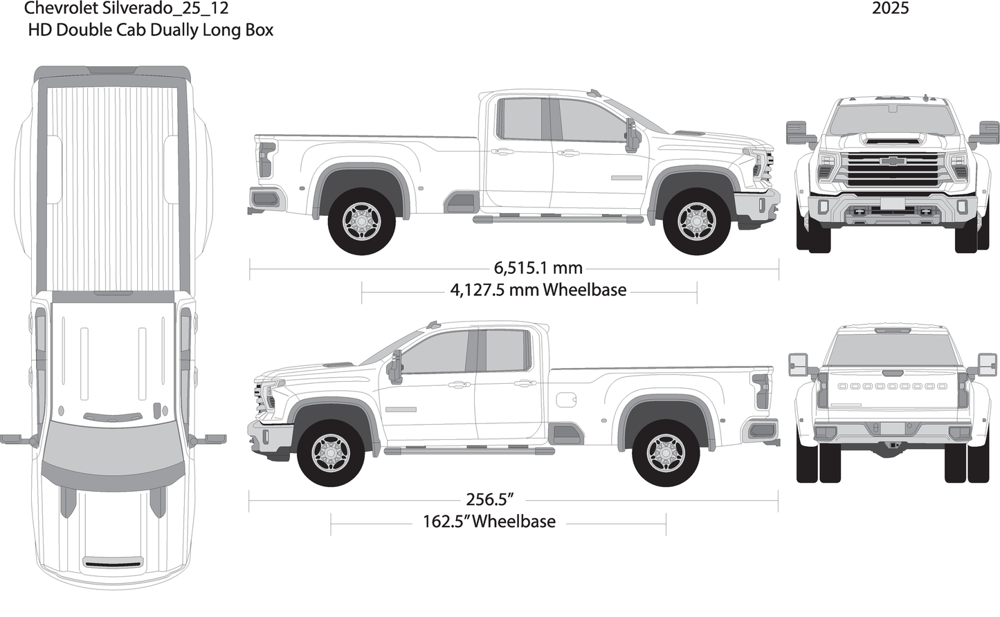 2025 Chevy Silverado 2500 3500 Hd V12 Vehicle Wrap Template