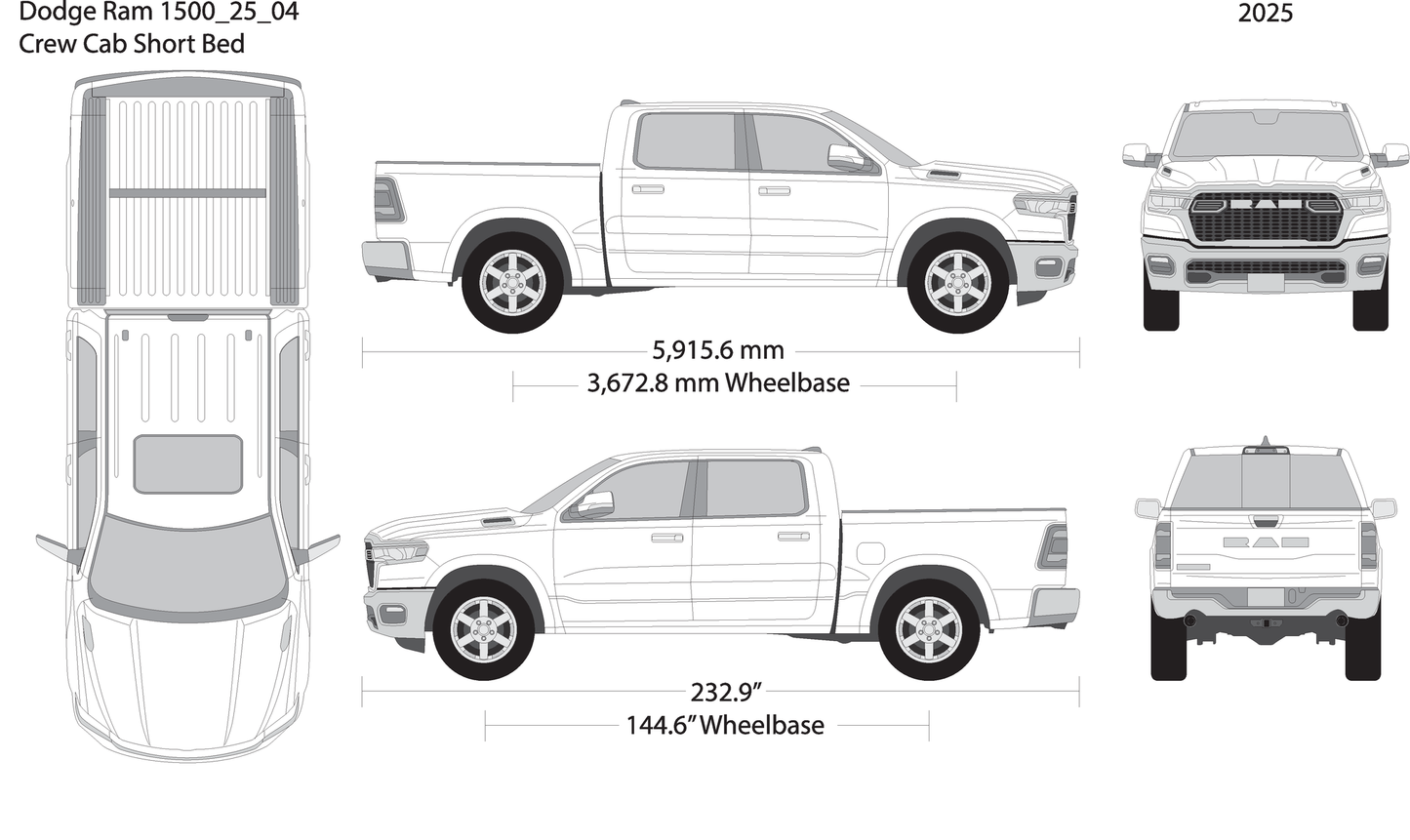 2025 Dodge Ram 1500 V04 Vehicle Wrap Template