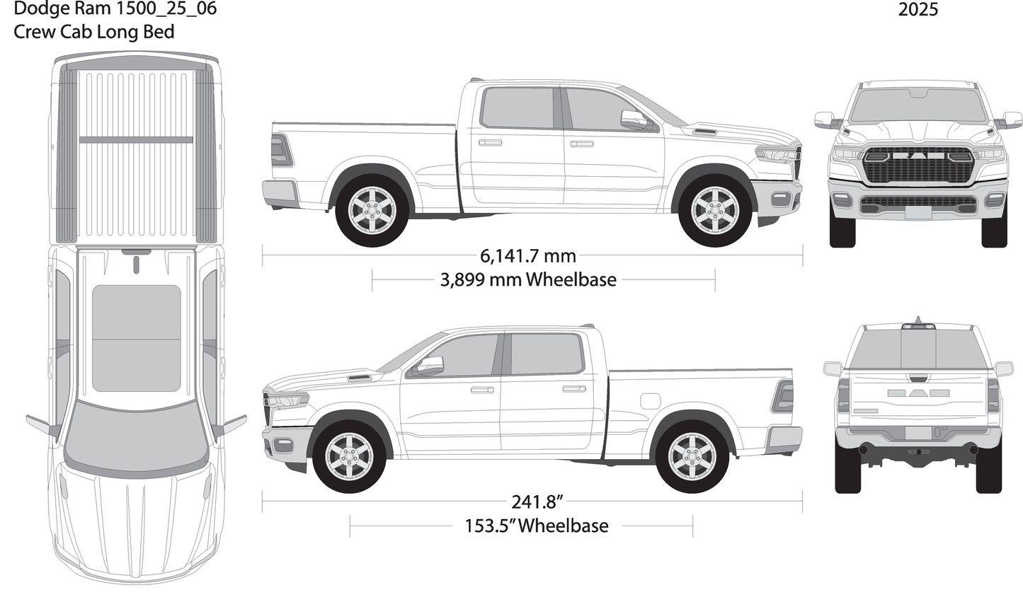 2025 Dodge Ram 1500 V06 Vehicle Wrap Template