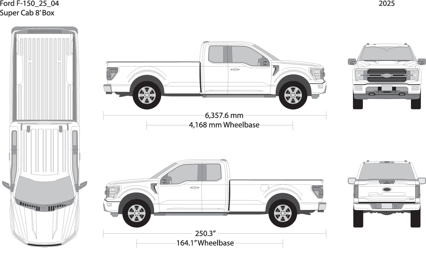 2025 Ford F 150 V04 Vehicle Wrap Template