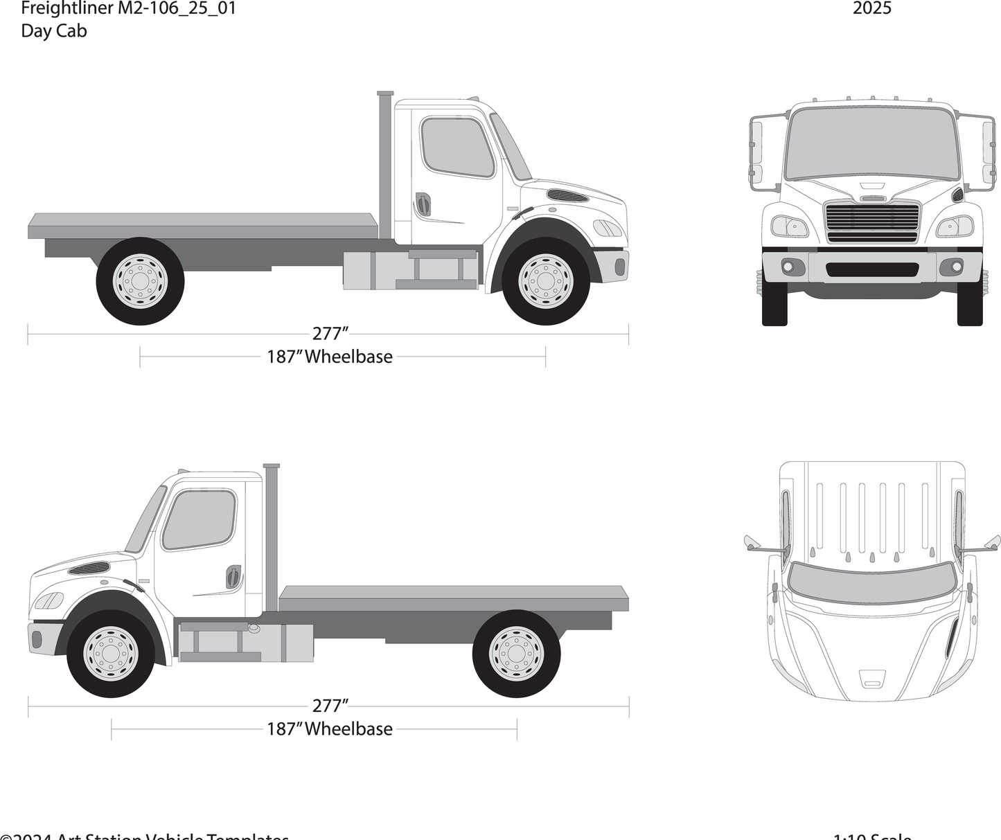 2025 Frieghtliner M2 106 V01 Vehicle Wrap Template