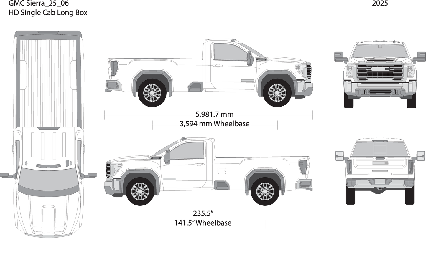 2025 Gmc Sierra 2500 3500 Hd V06 Vehicle Wrap Template