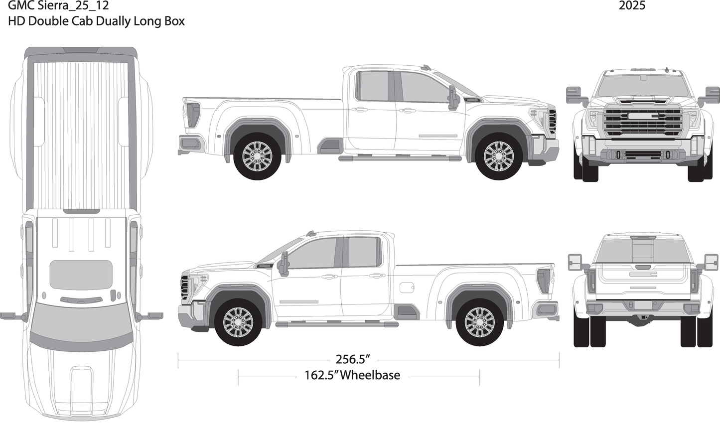 2025 Gmc Sierra 2500 3500 Hd V12 Vehicle Wrap Template
