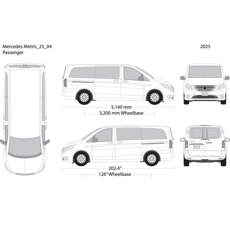 2025 Mercedes Metris V04 Vehicle Wrap Template