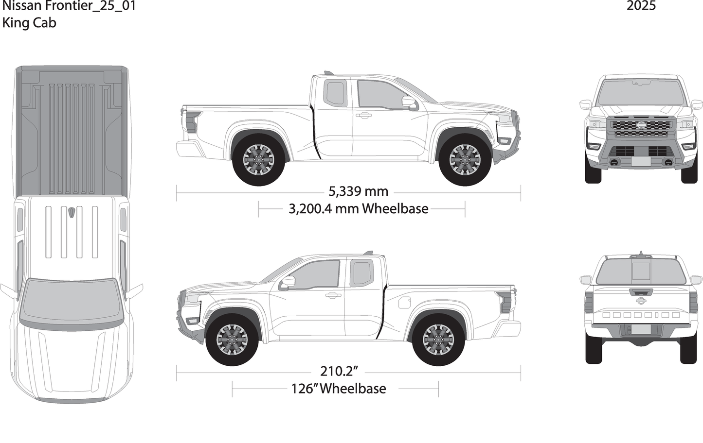 2025 Nissan Frontier Front V01 Vehicle Wrap Template