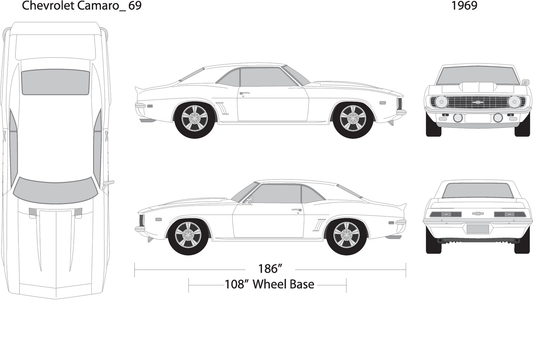 1969 Chevy Camaro V69 Vehicle Wrap Template